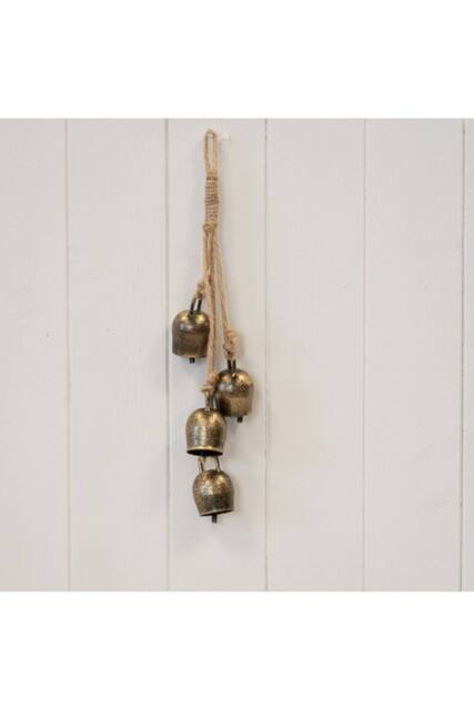 KDMD Metal Gold 4 Small Cowbell Hanging Garland - image 1