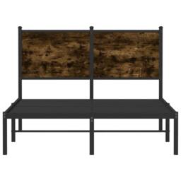 Berkfield Home Metal Bed Frame without Mattress Smoked Oak 120x200 cm in Brown - Size: Small Double - thumbnail 5