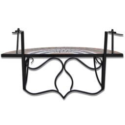 Berkfield Home Hanging Balcony Table Terracotta & White Mosaic in Brown - thumbnail 5