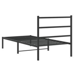 Berkfield Home Metal Bed Frame without Mattress with Headboard Black 90x200cm - Size: 90x200 cm - thumbnail 7