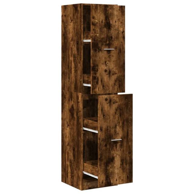 Berkfield Home Apothecary Cabinet¬†Smoked Oak 40x41x174.5 cm Engineered Wood in Brown - image 1