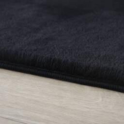 Desire Rugs Plushtale Washable Low Pile Living Room Area Rug - Fluffy Super Soft in Black - Size: 60 cm x 100 cm - thumbnail 4