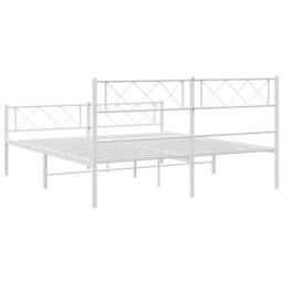 Berkfield Home Metal Bed Frame with Headboard & Footboard White 120x200 cm - Size: Small Double - thumbnail 7