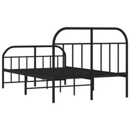 Berkfield Home Metal Bed Frame with Headboard & Footboard Black 180x200 cm Sup… - Size: Small Double - thumbnail 8