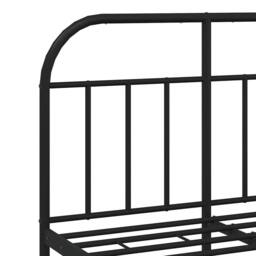 Berkfield Home Metal Bed Frame with Headboard & Footboard Black 180x200 cm Sup… - Size: Small Double - thumbnail 9