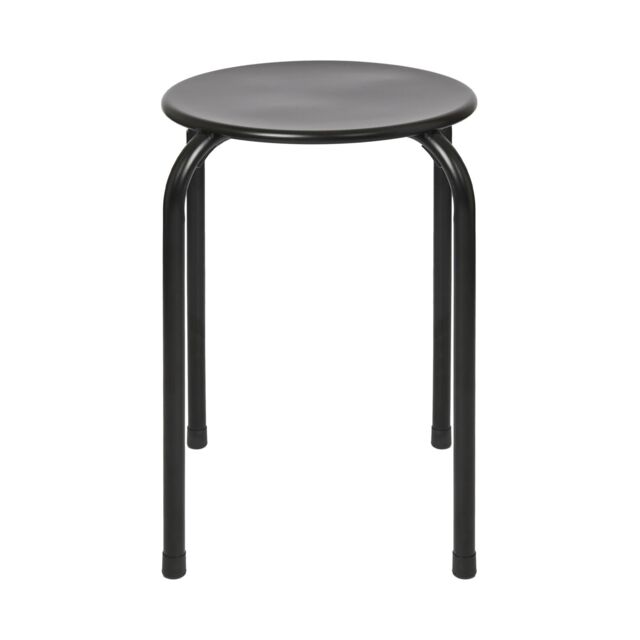 Harbour Housewares Metal Stacking Stool - Matt White in Black - image 1
