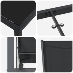 Berkfield Home 5 Piece Garden Dining Set Black Textilene & Steel - thumbnail 9