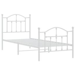 Berkfield Home Metal Bed Frame with Headboard & Footboard White 90x200 cm - thumbnail 3