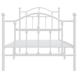 Berkfield Home Metal Bed Frame with Headboard & Footboard White 90x200 cm - thumbnail 5