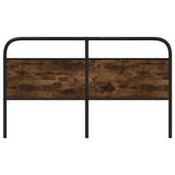 Berkfield Home Headboard Smoked Oak 160 cm Steel & Engineered Wood in Brown - thumbnail 3