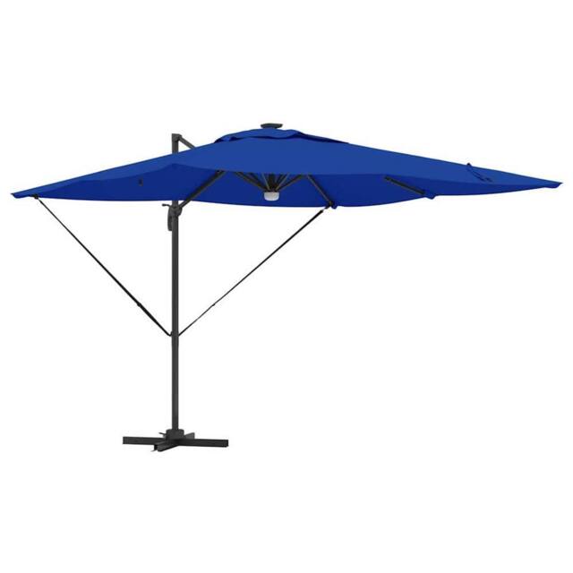 Berkfield Home Cantilever Roma Parasol with LEDs Azure Blue 286x285x270 cm Aluminium - Size: 286 x 285 x 270 cm - image 1