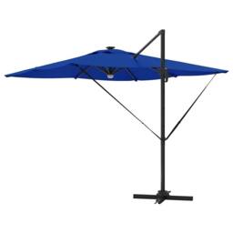 Berkfield Home Cantilever Roma Parasol with LEDs Azure Blue 286x285x270 cm Aluminium - Size: 286 x 285 x 270 cm - thumbnail 8