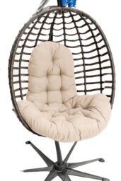 Living and Home Hanging Egg Chair Thick Cushion Swing Chair Pad in Camel - thumbnail 5