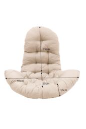 Living and Home Hanging Egg Chair Thick Cushion Swing Chair Pad in Camel - thumbnail 2