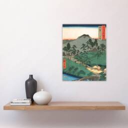 "Artery8 Ueno in Iga Province Vintage Japan Wall Art Print Hiroshige in Green - Size: W18"" x H24""" - thumbnail 4