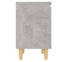Berkfield Home Bed Cabinets with Solid Wood Legs 2pcs Concrete Grey 40x30x50cm - Size: 40 x 30 x 50 cm - thumbnail 8