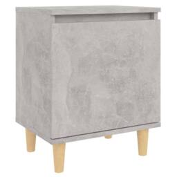 Berkfield Home Bed Cabinets with Solid Wood Legs 2pcs Concrete Grey 40x30x50cm - Size: 40 x 30 x 50 cm - thumbnail 6