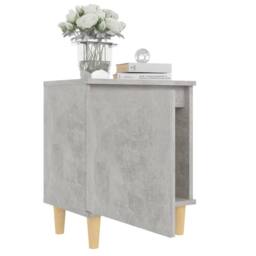 Berkfield Home Bed Cabinets with Solid Wood Legs 2pcs Concrete Grey 40x30x50cm - Size: 40 x 30 x 50 cm - thumbnail 4