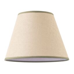 Happy Homewares Traditional Rattan Tweed Lamp Shade with Coloured Cotton Fabric Trims in Olive - Size: 10 inches - thumbnail 1