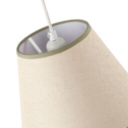 Happy Homewares Traditional Rattan Tweed Lamp Shade with Coloured Cotton Fabric Trims in Olive - Size: 10 inches - thumbnail 3