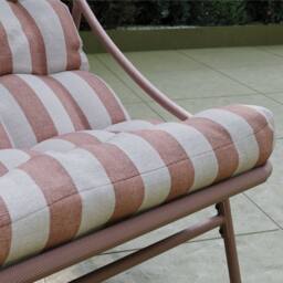 Charles Bentley Porto Terracotta Stripe 2 Seater Bistro Set - thumbnail 4