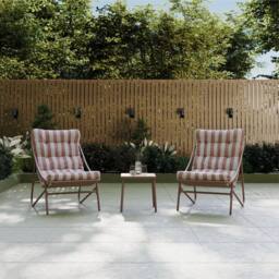 Charles Bentley Porto Terracotta Stripe 2 Seater Bistro Set - thumbnail 1