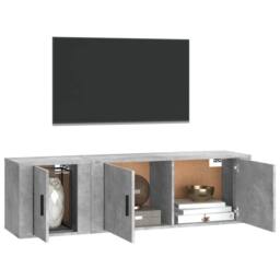 Berkfield Home Classic 2 Piece TV Cabinet Set Concrete Grey Engineered Wood - thumbnail 1