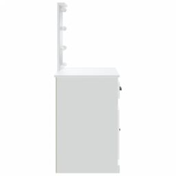 Berkfield Home Dressing Table with LED Lights White 90x42x132.5 cm - thumbnail 6