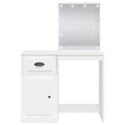 Berkfield Home Dressing Table with LED Lights White 90x42x132.5 cm - thumbnail 5