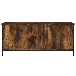 Berkfield Home TV Cabinet with Doors Smoked Oak 102x35x45 cm Engineered Wood in Brown - Size: 102 x 35 x 45 cm - thumbnail 5