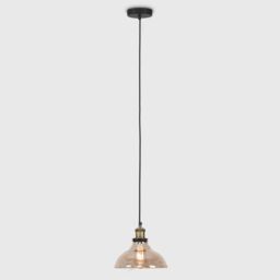 ValueLights Wallace Industrial Shallow Glass Shade Ceiling Pendant Drop Light in Orange - thumbnail 4