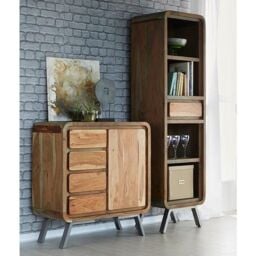 IH Design Daizha Metal & Wood Medium Sideboard in Brown - thumbnail 1