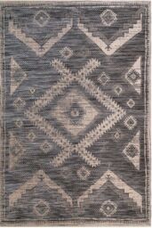 Kukoon Geometric Scandi Grey White Aztec Outdoor Patio Rug - Size: 120 cm x 170 cm - thumbnail 1
