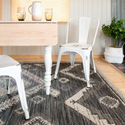 Kukoon Geometric Scandi Grey White Aztec Outdoor Patio Rug - Size: 120 cm x 170 cm - thumbnail 3
