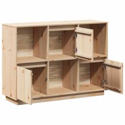Berkfield Home Sideboard 110.5x35x80 cm Solid Wood Pine in Natural - thumbnail 7