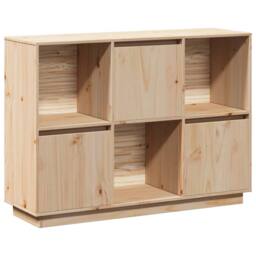 Berkfield Home Sideboard 110.5x35x80 cm Solid Wood Pine in Natural - thumbnail 3