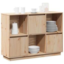 Berkfield Home Sideboard 110.5x35x80 cm Solid Wood Pine in Natural - thumbnail 4