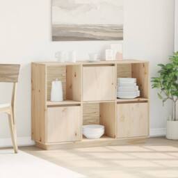 Berkfield Home Sideboard 110.5x35x80 cm Solid Wood Pine in Natural - thumbnail 2