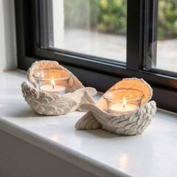 Garden Greatness Serenity Angel Wings Votive Holder Duo - Size: 1 Pack