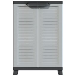 Berkfield Home Plastic Cabinet 65x45x97 cm in Grey - Size: 65 x 45 x 97 cm - thumbnail 3