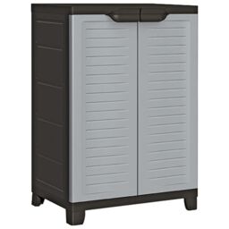 Berkfield Home Plastic Cabinet 65x45x97 cm in Grey - Size: 65 x 45 x 97 cm - thumbnail 2
