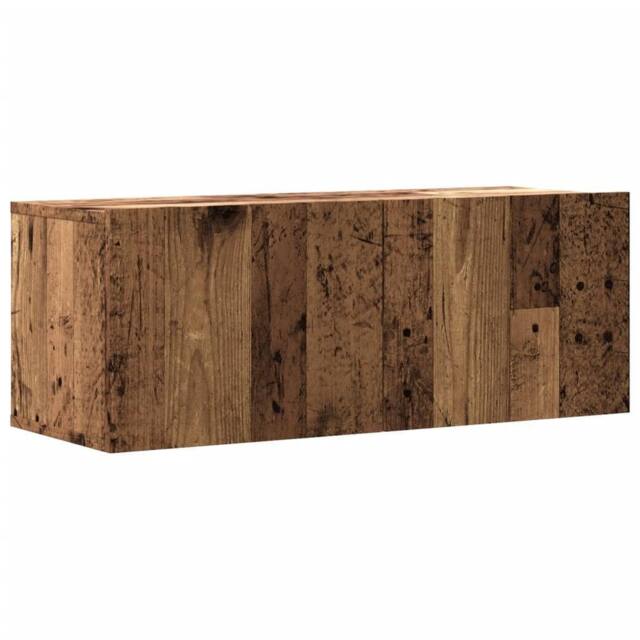 Berkfield Home Wall Mounted TV Cabinet Old Wood 80x30x30 cm Engineered Wood in Brown - Size: 80 x 30 x 30 cm - image 1
