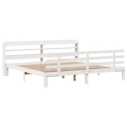 Berkfield Home Beautiful Bed Frame with Headboard without Mattress White 180x200 - Size: Super King - thumbnail 1
