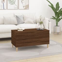 Berkfield Home Coffee Table Brown Oak 90x44.5x45 cm Engineered Wood - thumbnail 3