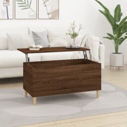 Berkfield Home Coffee Table Brown Oak 90x44.5x45 cm Engineered Wood - thumbnail 1