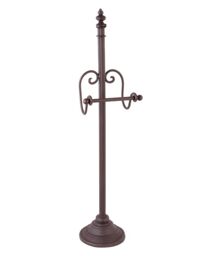 Dibor Vintage Style Ornate Scrolled Antique Toilet Paper Holder Freestanding Bathroom Toilet Roll Holder in Black - thumbnail 2