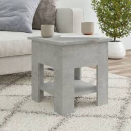 Berkfield Home Modern Coffee Table Concrete Grey 40x40x42 cm Engineered Wood - Size: 40 x 40 x 42 cm - thumbnail 2