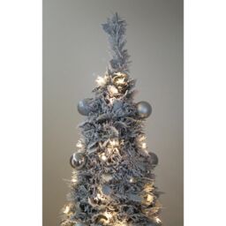 mysmartbuy Pre-Lit Pop Up Frosted Christmas Tree with Assorted Silver Baubles & 150 Warm White LED Lights - Size: 7ft - thumbnail 5