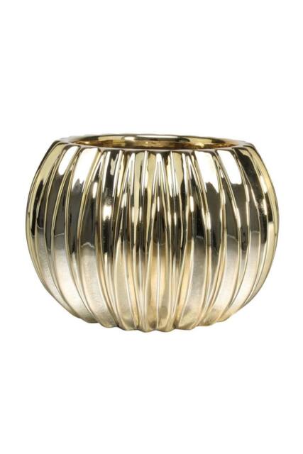 KDMD Gold Elecroplated Ribbed Orchid Pot 18.3cm - image 1