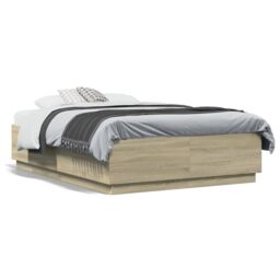 Berkfield Home Bed Frame without Mattress Sonoma Oak 120x190 cm Small Double in Brown - thumbnail 2